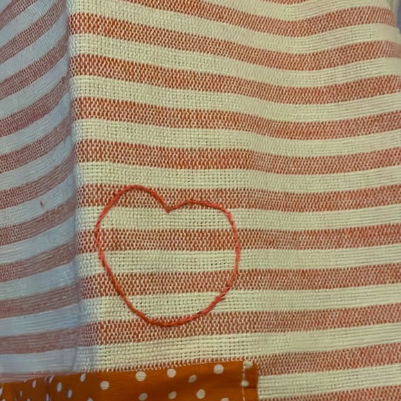 Handmade orange/pink polka dot Apron - Picture 5 of 10